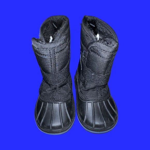 The Childrens Place Unisex Infant All Weather Boots - Black Blue Size 4 - Picture 2 of 8